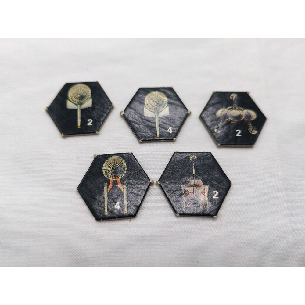(5) Ships Star Trek Starship Tactical Combat Board Game Pieces